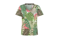 Olsen Women's Abstract Palm Print T-Shirt