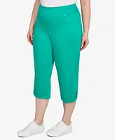 Ruby Rd. Plus Size Ladder Hem Soft Denim Capri Jeans