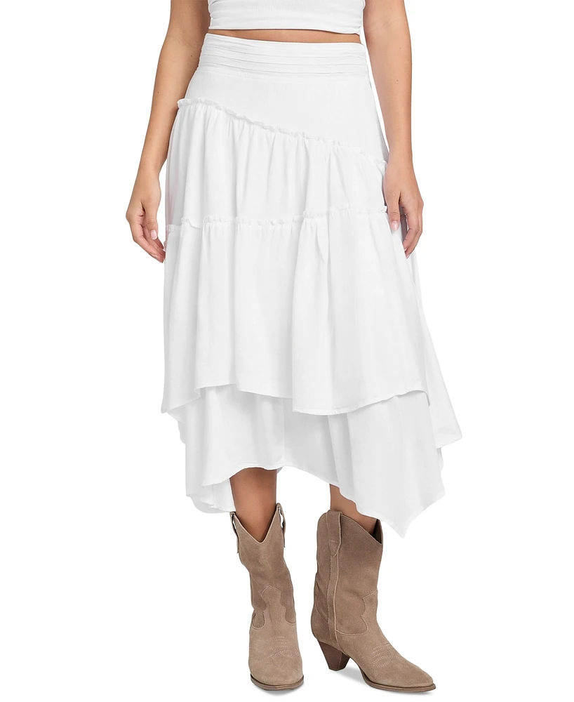 Guess Women's Tanya Denim Tiered Maxi Skirt