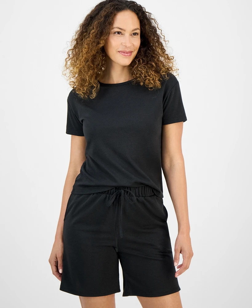 Style & Co Petite French Terry Short-Sleeve T-Shirt, Exclusively at Macy's