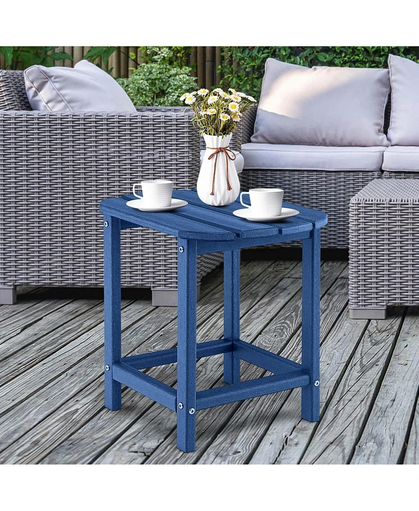 18" Patio Adirondack Side Table Weather Resistant Hdpe Garden