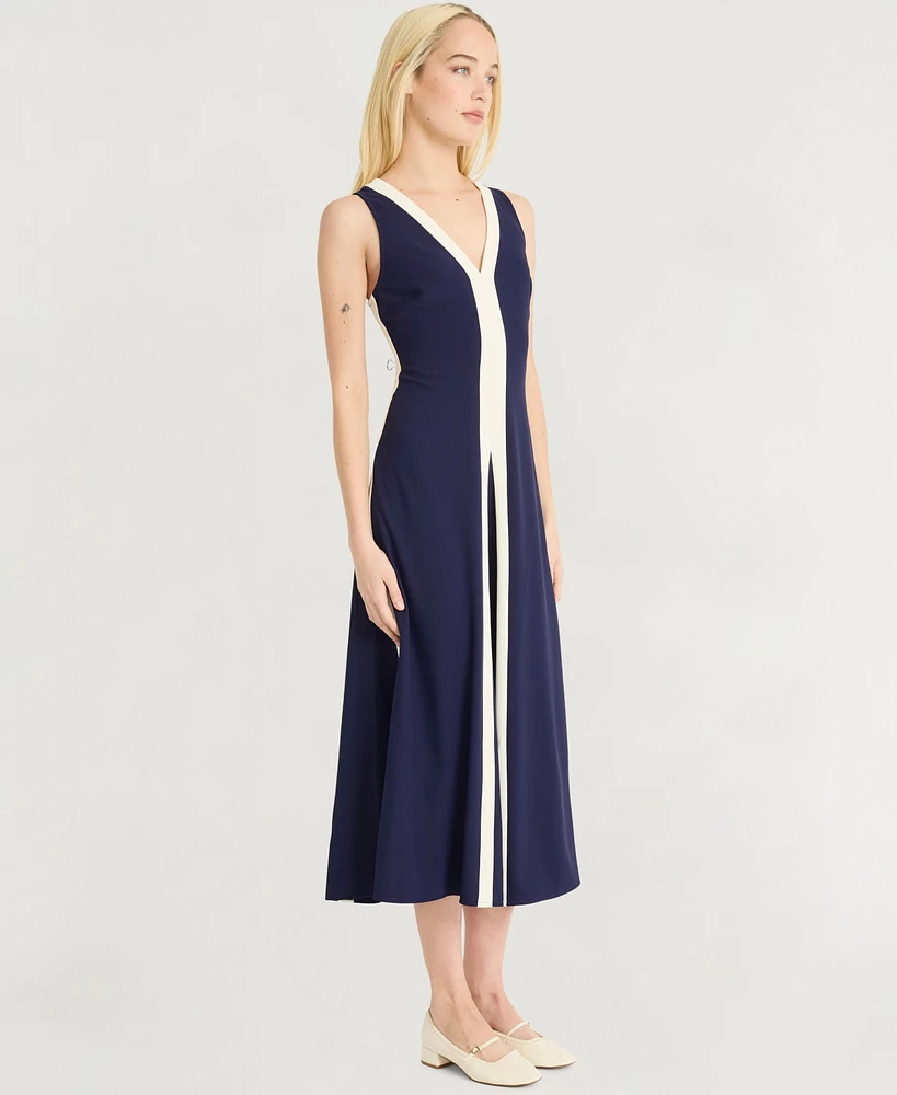 Luxely Women's V-Neck Midi Dress