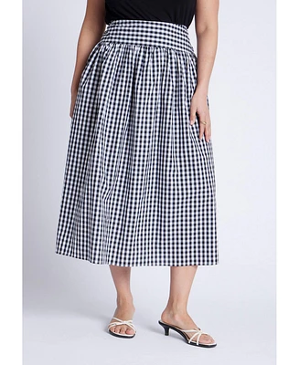 Eloquii Women's Gingham Full Skirt