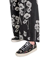 Karl Lagerfeld Paris Plus Flower-Print Wide-Leg Pants