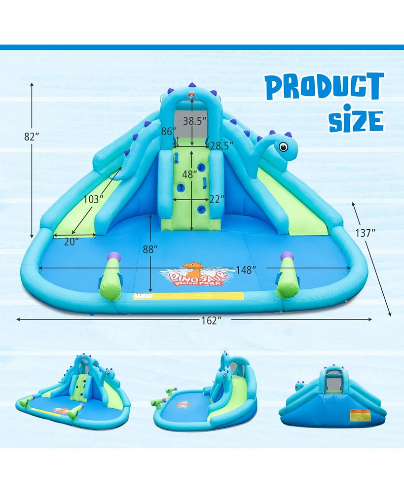 Inflatable Water Slide with Dual Slides and Large Splash Pool and Carry Bag (with 584W Blower)