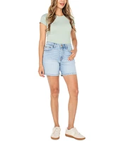 Celebrity Pink Juniors' High-Rise Denim Bermuda Shorts