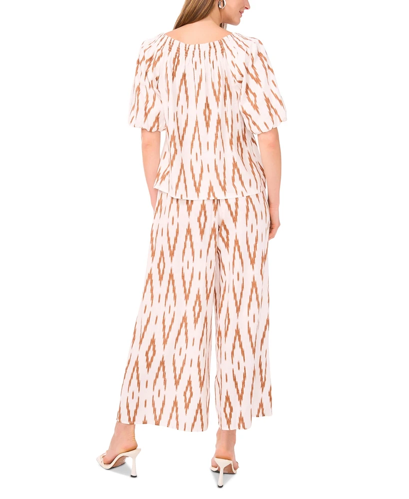 Vince Camuto Women's Printed Pull-On Wide-Leg Pants