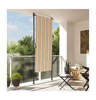 Outdoor Roller Blind Yellow and White 39.4"x106.3" Fabric&Steel