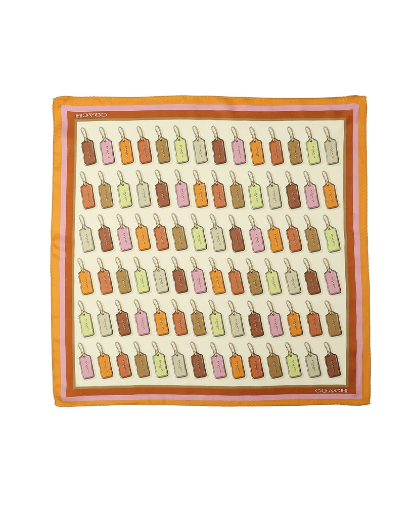 Coach Hangtag Print Silk Bandana Scarf