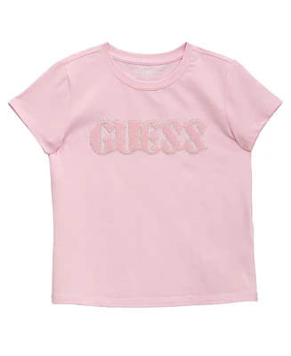 Guess Big Girl Short Sleeve T-Shirt with Plush Logo