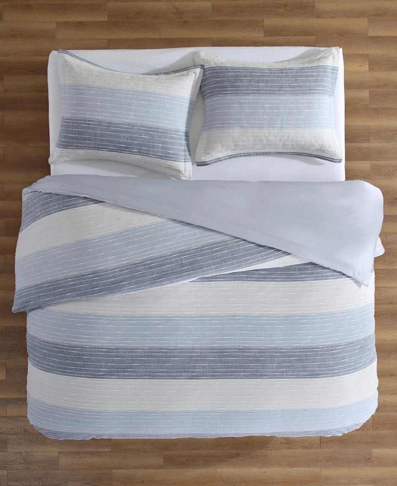 Levtex Sand Stripes Textured 3-Pc. Duvet Cover Set