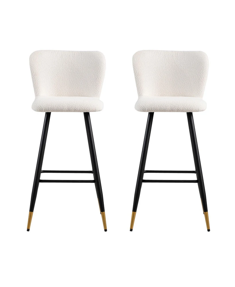 Modern 30" Barstool with White Seats and Black & Gold Accents