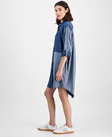 Tommy Hilfiger Women's Chambray Patchwork Shirtdress