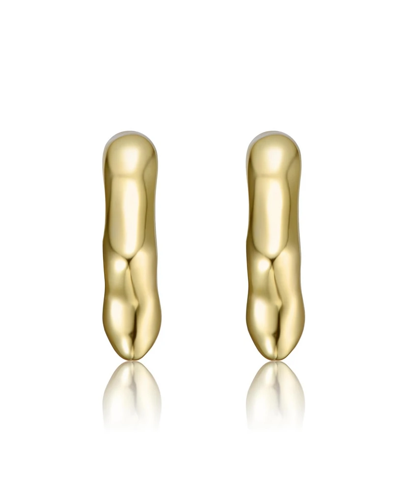Dripping Hoop Earrings White Gold Plated or 14K