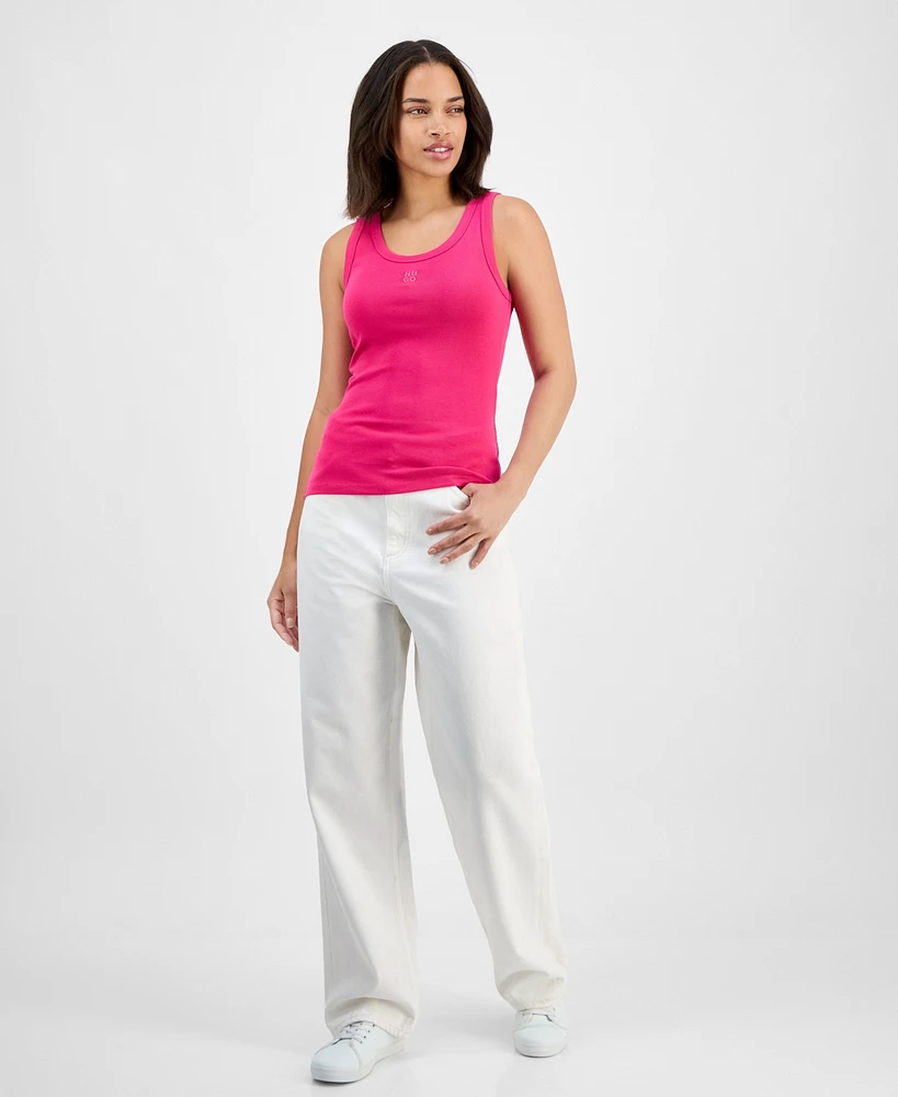 Hugo Women's Logo Scoop-Neck Knit Tank Top