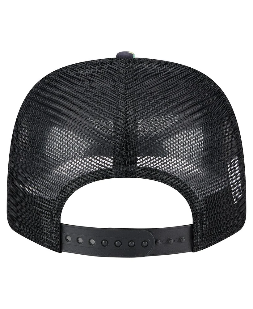 New Era Men's Navy/Black Los Angeles Chargers Adventure Drinks Pattern 9SEVENTY Stretch Snap Hat