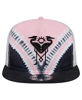 New Era Men's Black/Light Pink Inter Miami Cf Tie-Dye Adjustable Golfer Hat