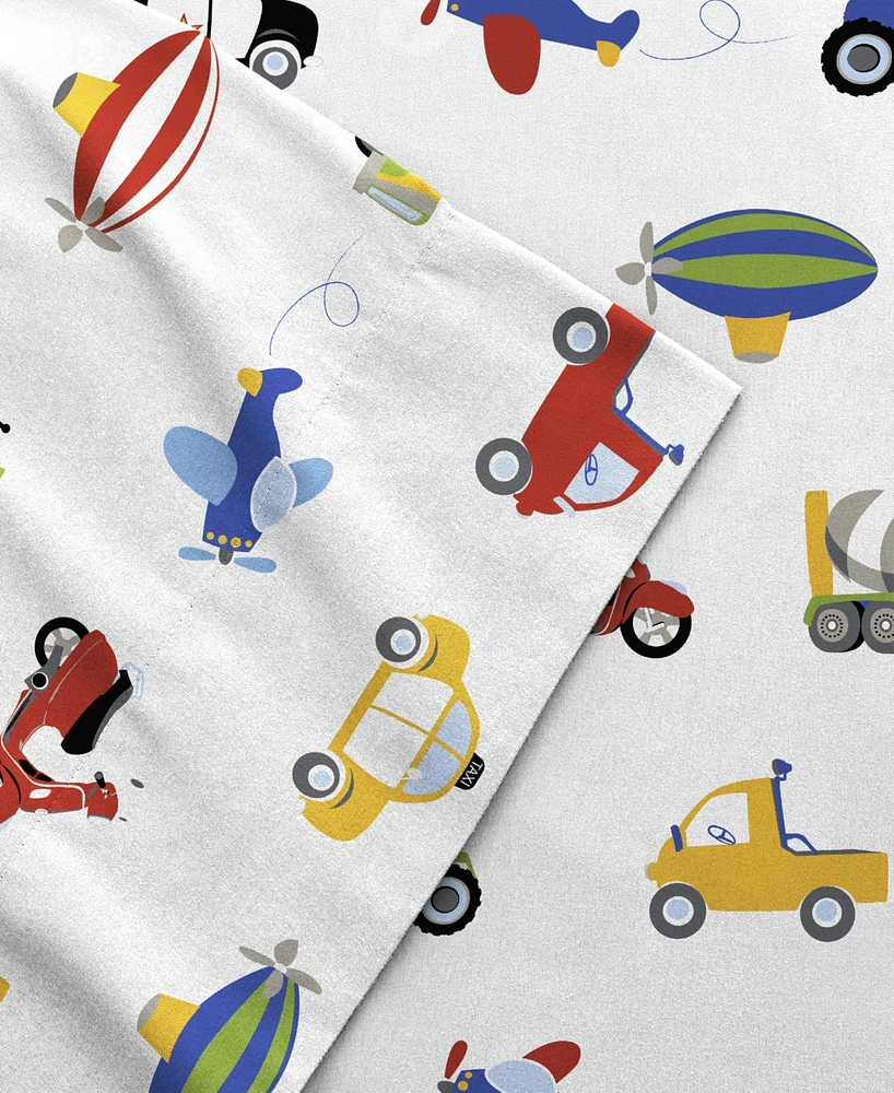 Dream Factory Trains Trucks -Pc. Sheet Set