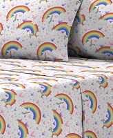 Dream Factory Unicorn Rainbow 3-Pc. Sheet Set, Twin