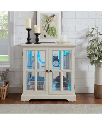 Elegant Led Curio Cabinet: Adjustable Shelves, Retro Display, Home Storage