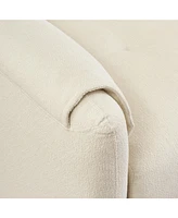 79.50 inches long, Teddy Cotton Linen Sofa Fabric, with metal conical long legs, metal strip matching