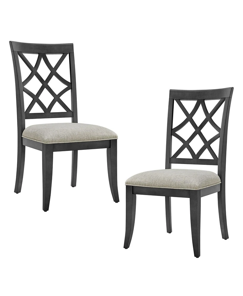 Mid-Century Modern Upholstered Dining Chairs (Set of 2)