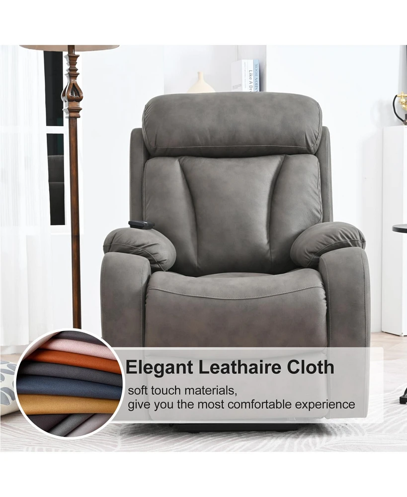 Lift Chair Recliner for Elderly Power Remote Control Recliner Sofa Relax Soft Chair Anti-skid Australia Cashmere Fabric Furniture Living Room(Dark Gra