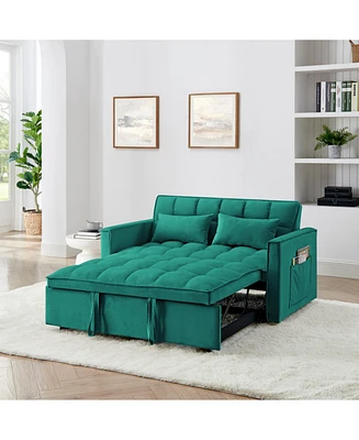 54.33 inch versatile foldable sofa bed in 3 lengths, modern sofa sofa sofa velvet pull-out bed