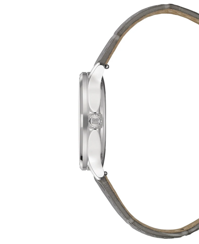 Certina Women's Swiss Ds-8 Gray Leather Strap Watch 31mm