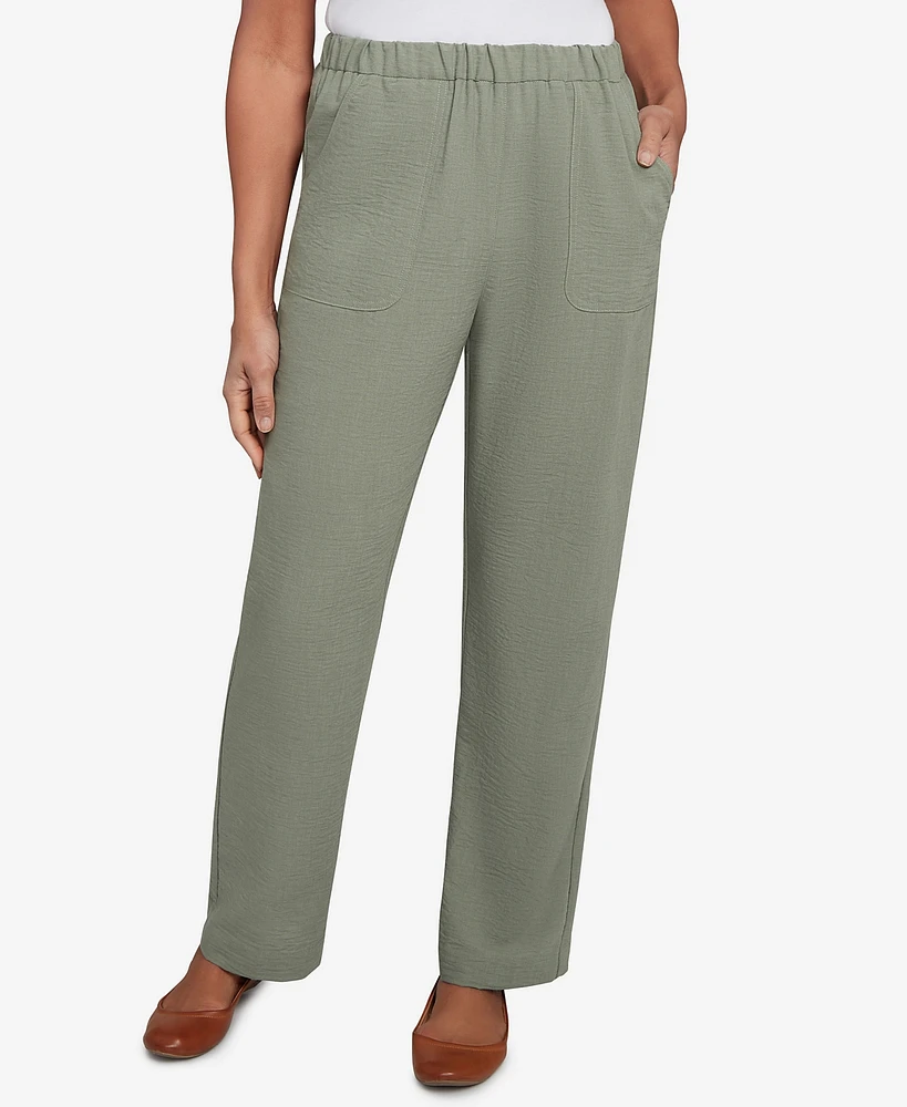Alfred Dunner Petite Copper Canyon Patch Pocket Medium Length Elastic Waistband Pants