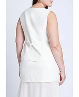 Eloquii Women's Split Hem Suiting Vest