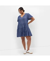 City Chic Women's Denim Tier Dress