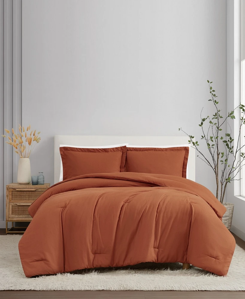 Brookyln Loom Flax Linen 3-Pc. Comforter Set