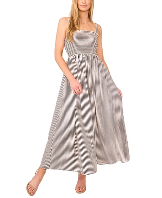 CeCe Women's Striped Smocked Maxi Dress