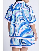 Eloquii Women's Printed Relaxed Top