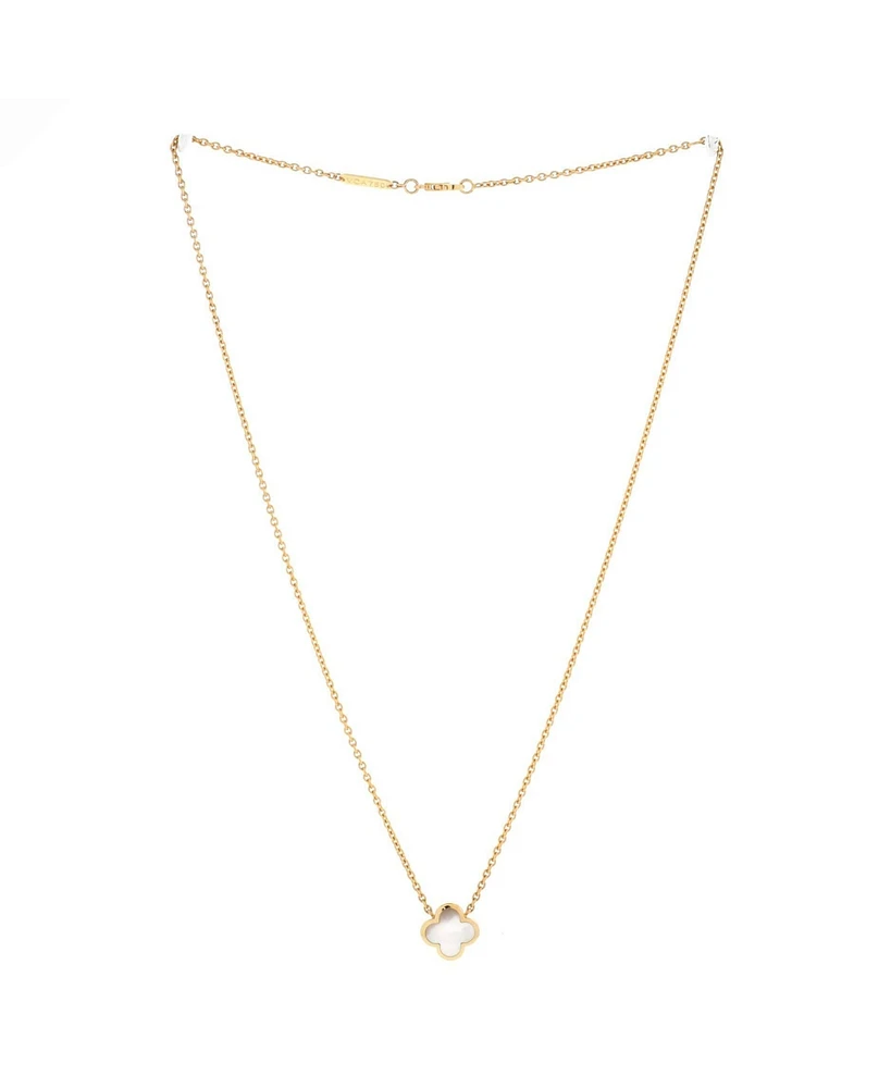 Pre-Owned Van Cleef & Arpels 11mm Pure Alhambra Pendant Necklace 18K Gold and Mother of Pearl