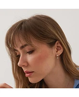 Spero London Heart Huggie Hoop Drop Earrings