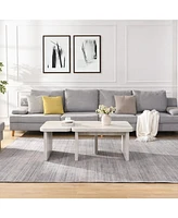 Rectangular Wood Detachable Coffee Table in White (47.24"x23.62" & 35.43"x31.49")