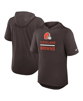 Nike Men's Brown Cleveland Browns Lockup Tri-Blend Hoodie T-Shirt