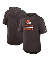 Nike Men's Brown Cleveland Browns Lockup Tri-Blend Hoodie T-Shirt