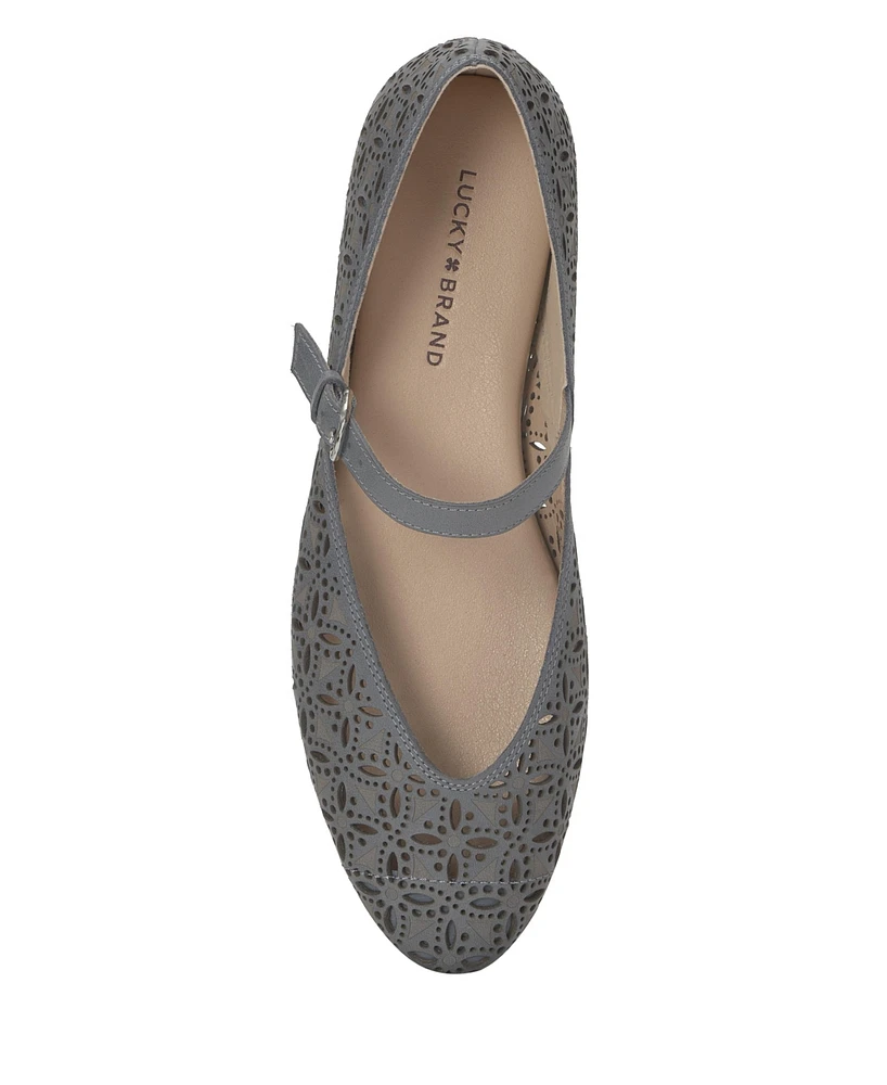 Lucky Brand Women's Cyrena Eyelet Mary Jane Ballet Flats