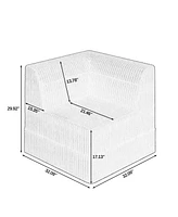L-Shape Modular Sofa: Minimalist Corduroy Couch with Sleeper for Compact Living