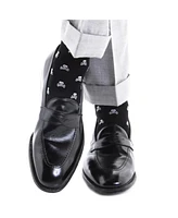 Trafalgar Men's Rodger Skull and Cross Bones Over The Calf Mercerized Cotton Socks