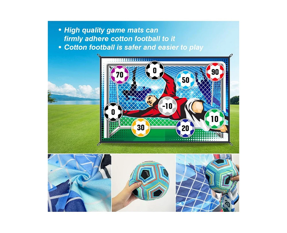Titqwop Sticky Soccer Games Set for Kids – Indoor/Outdoor Mini Goal with Adhesive Balls | No Inflation Needed | Fun Backyard & Birthday Gift fo