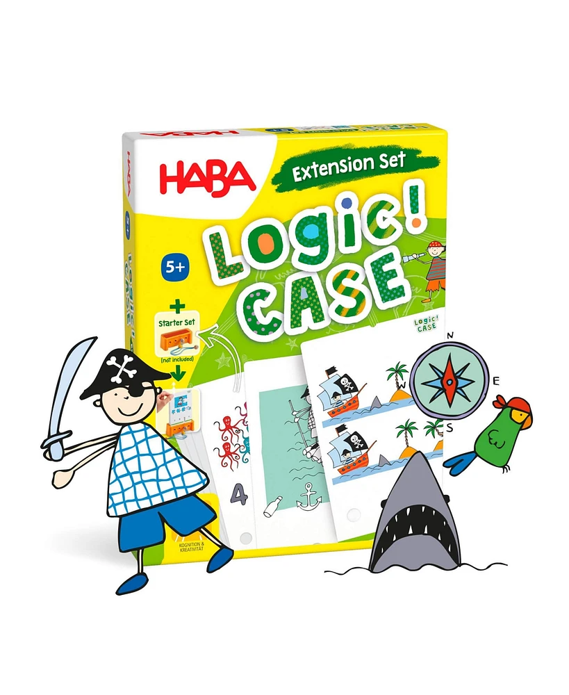 Haba Logic Case Extension Set: Pirates for Ages 5+ Travel Games, Flash Cards for Kids, Brain Teaser Puzzles & Cool Card Games for Kids