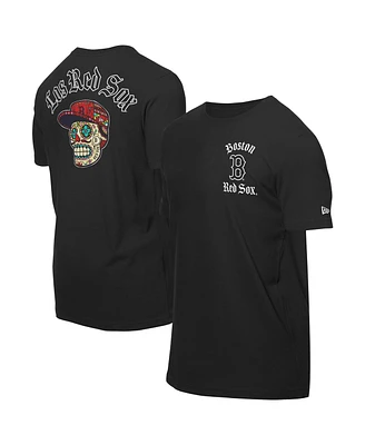 New Era Men's Black Boston Red Sox Sugar Skulls T-Shirt