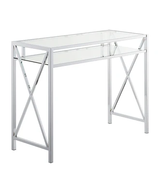 Convenience Concepts Oxford Chrome 42" Desk with Shelf