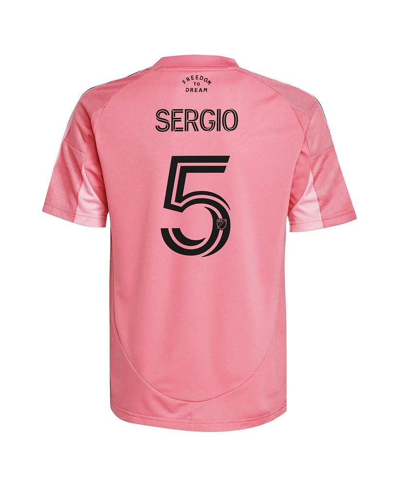 Adidas Big Boys and Girls Sergio Busquets Light Pink Inter Miami Cf 2025 Euforia Replica Player Jersey