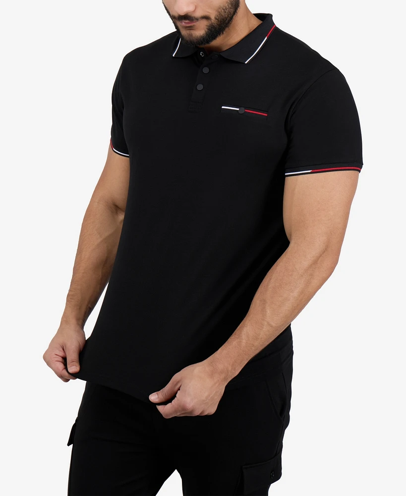 X-Ray Men's Polo with Rib Collar and Pocket Shirt
