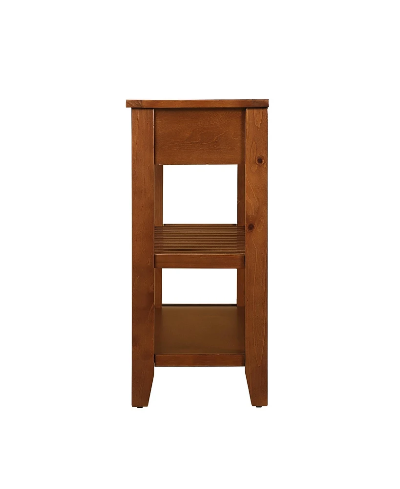 Mid-Century Style Solid Wood Console Table with Storage